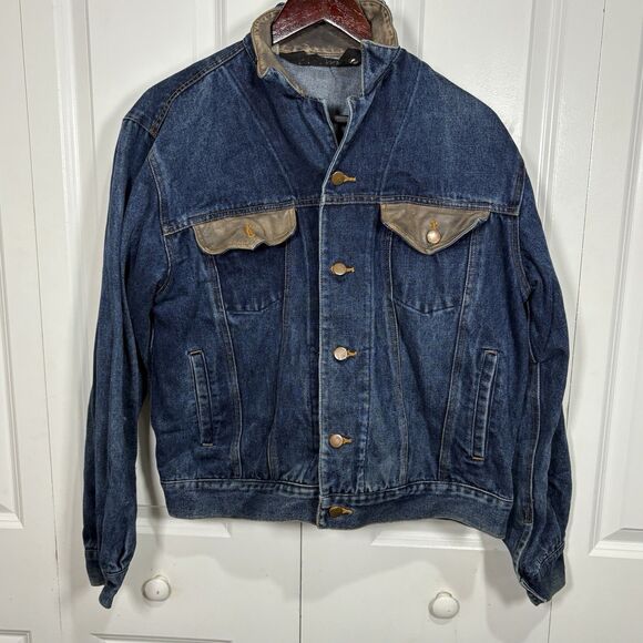 Expressions Denim Jacket M Distressed Western Yoke Rodeowear Grunge Cowboycore - Picture 1 of 7